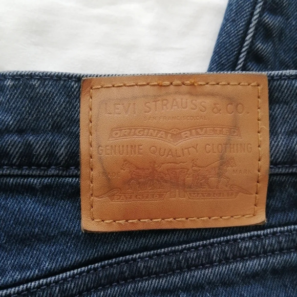 Levi's Wedgie Icon Premium Jeans in "Black & Blue" Wash High Rise Tapered Leg 26 - Picture 8 of 16